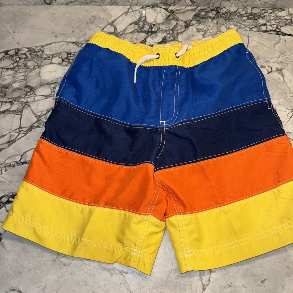 Hanna Andersson Boys Size 10 140cm Colorblock Swim Trunks